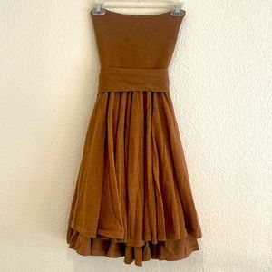Susana Monaco Strapless Wool Belted Sweater Dress - Brown
